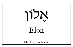Elon In Hebrew